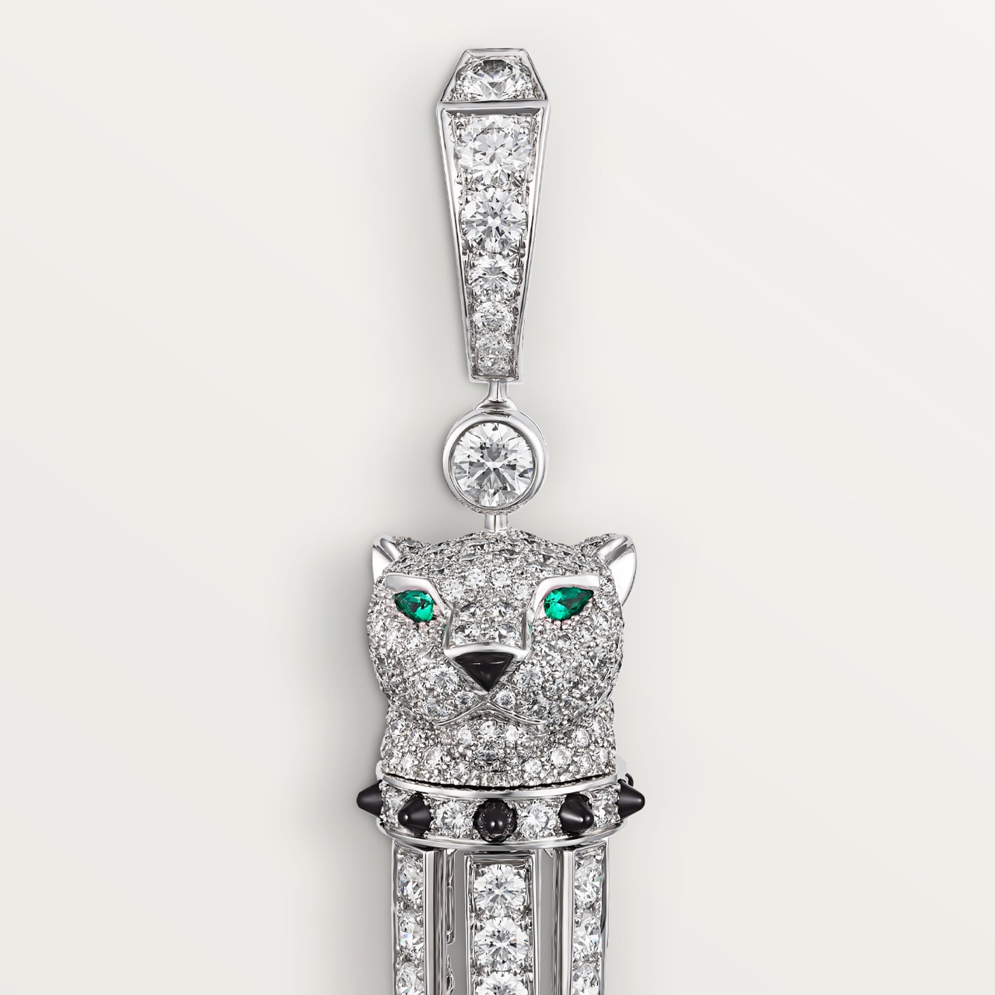 Panth&egrave;re de Cartier earrings, onyx, large model, paved