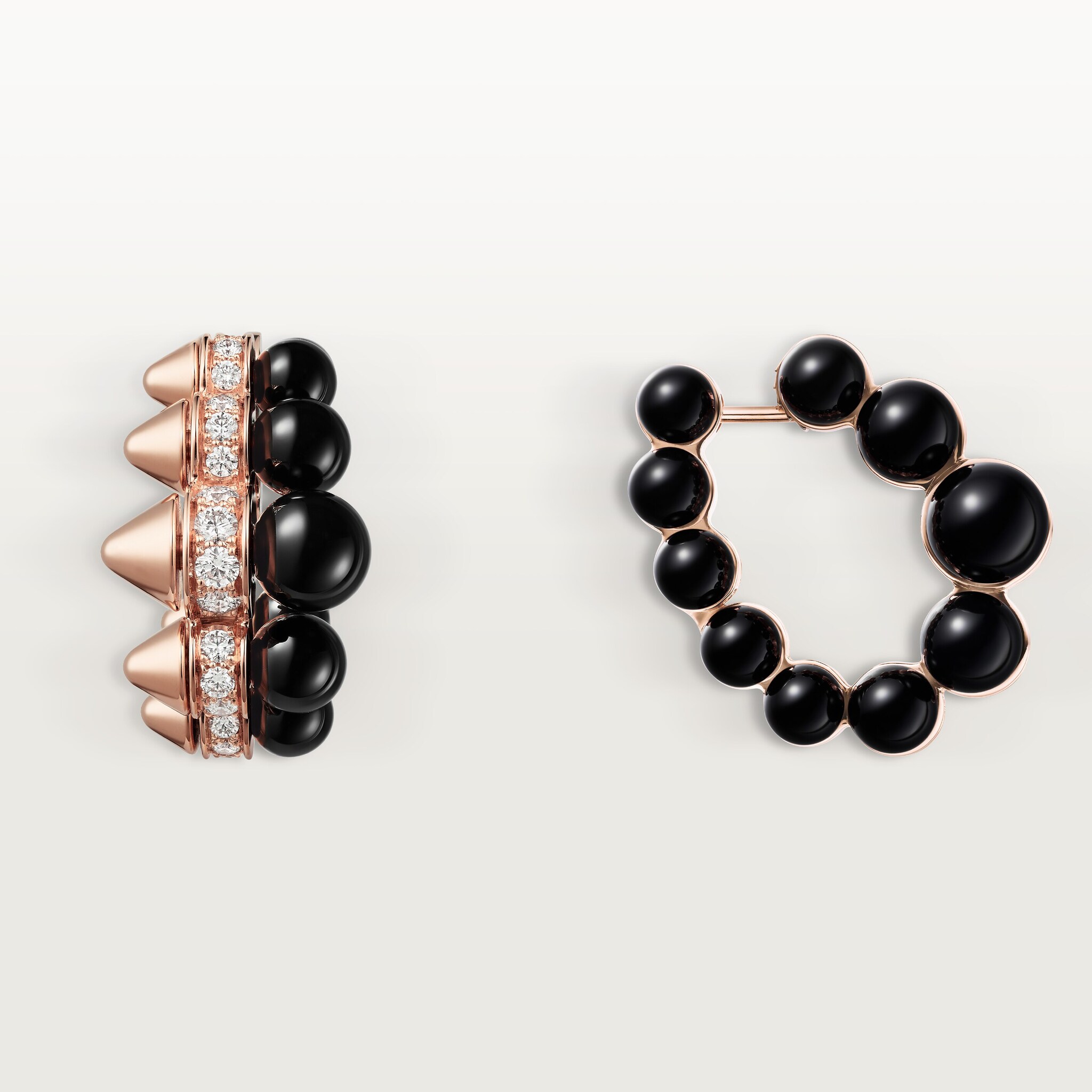 Clash de Cartier hoop earrings, onyx, extra-large model, diamonds