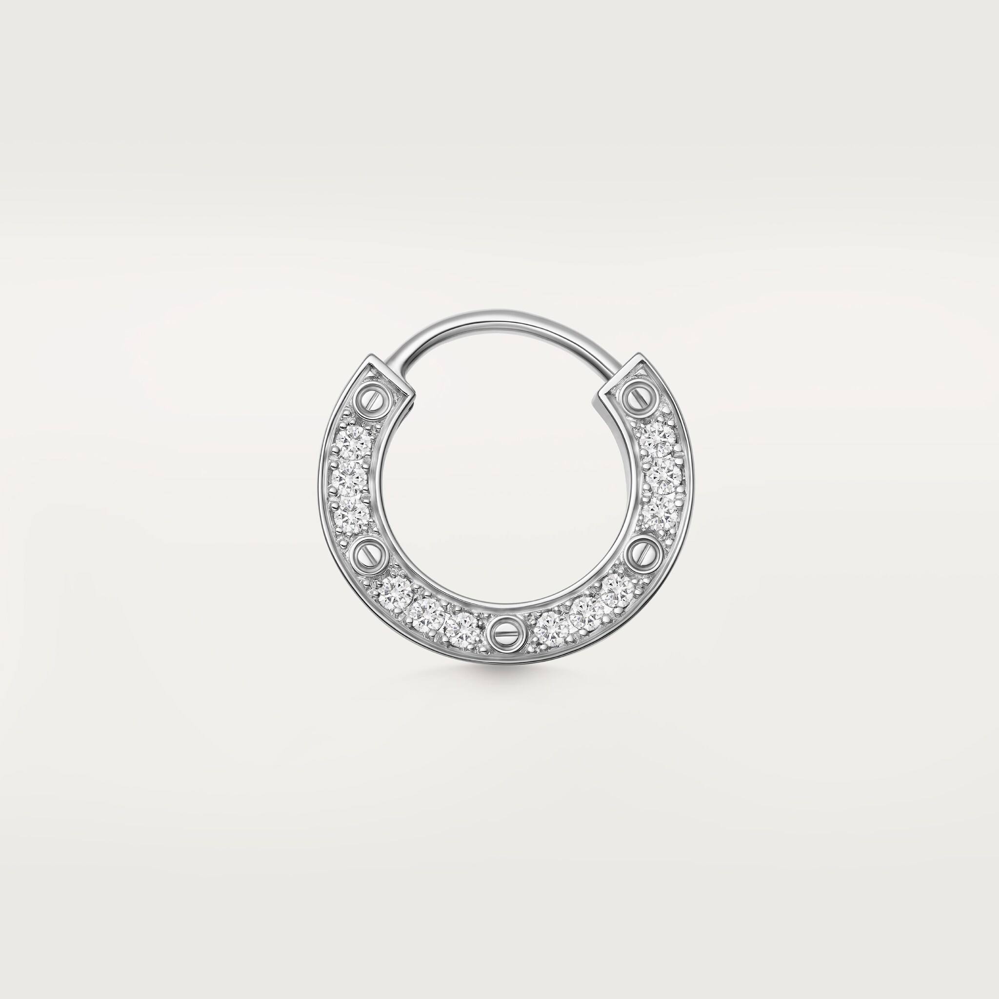 アクセサリー Cartier LOVE SINGLE HOOP EARRING CRB8301424 - LOVE single earring - White gold, diamond - Cartier