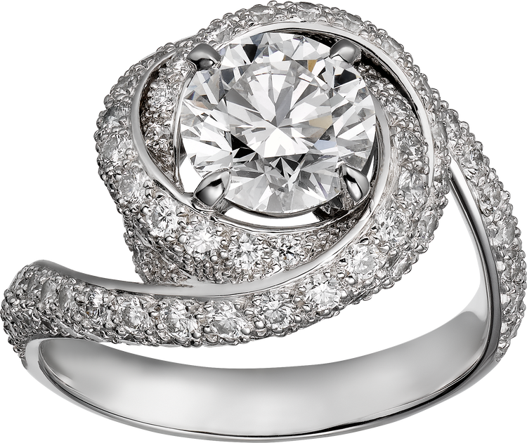 Cartier trinity ruban sales solitaire ring price