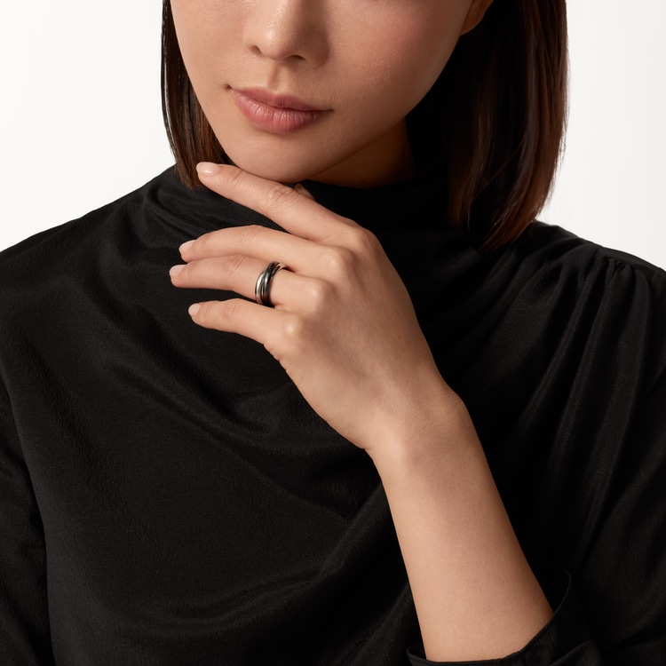 Cartier trinity ring black and shop white