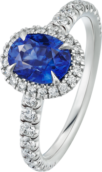 Cartier Destinée solitaire, oval-cut sapphire, paved  Cartier Destinée solitaire, oval-cut sapphire, paved