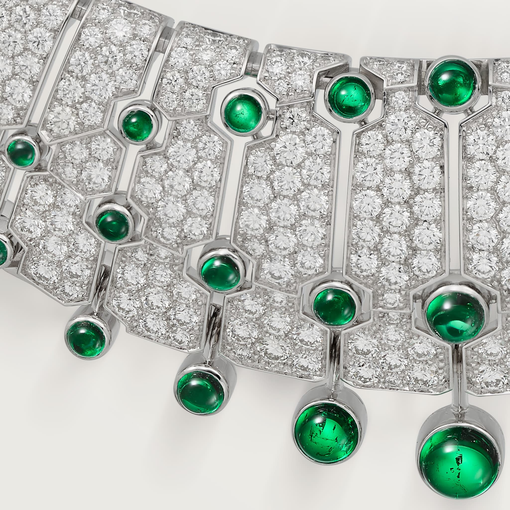 Le Voyage Recommenc&eacute; necklace, emerald, paved , image 6