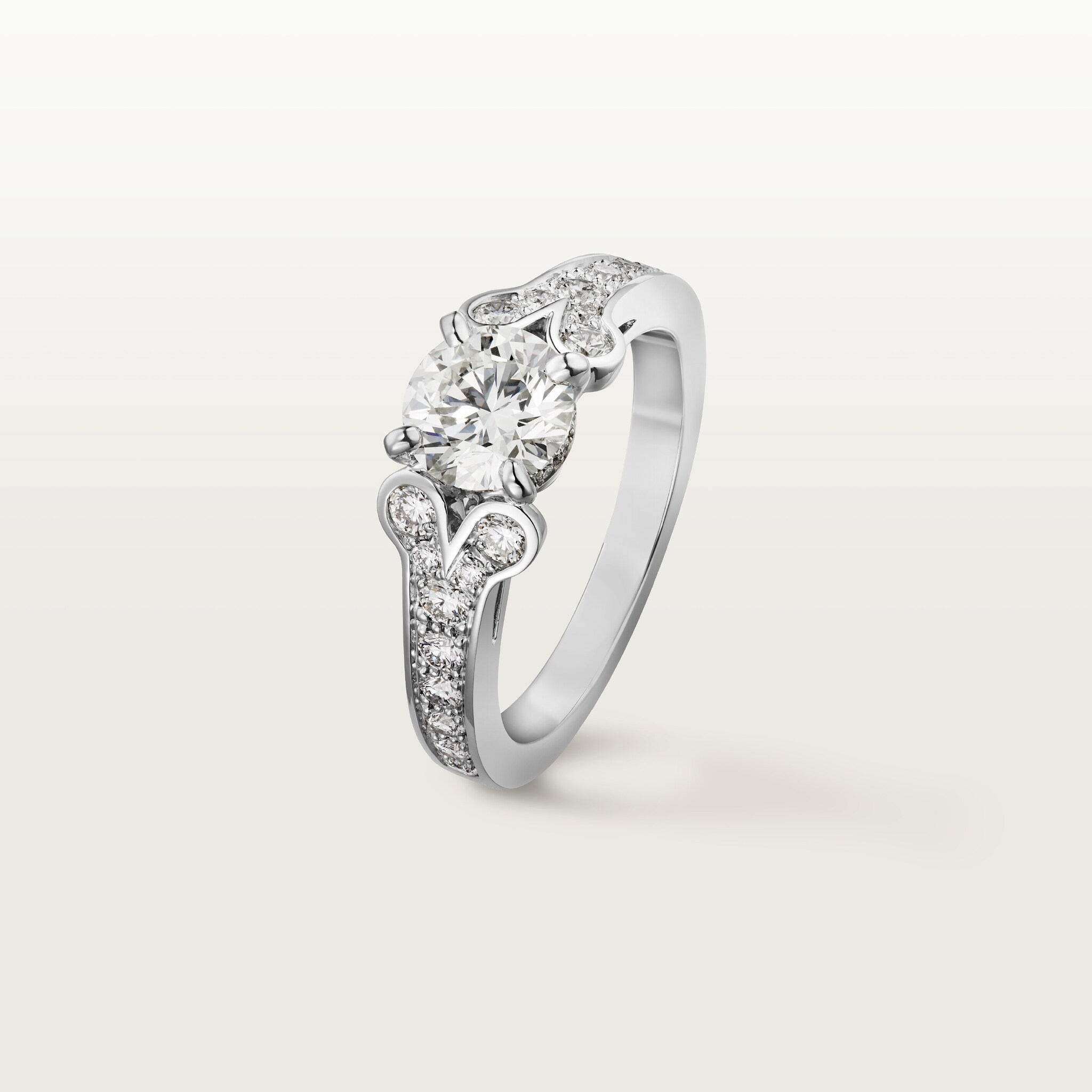 Ballerine solitaire, brilliant-cut diamond, paved , image 5
