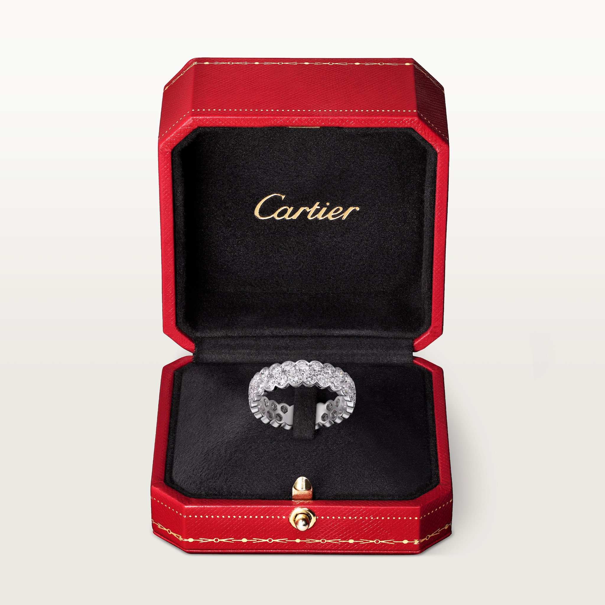 Broderie de Cartier wedding band, double row, diamonds, image 6