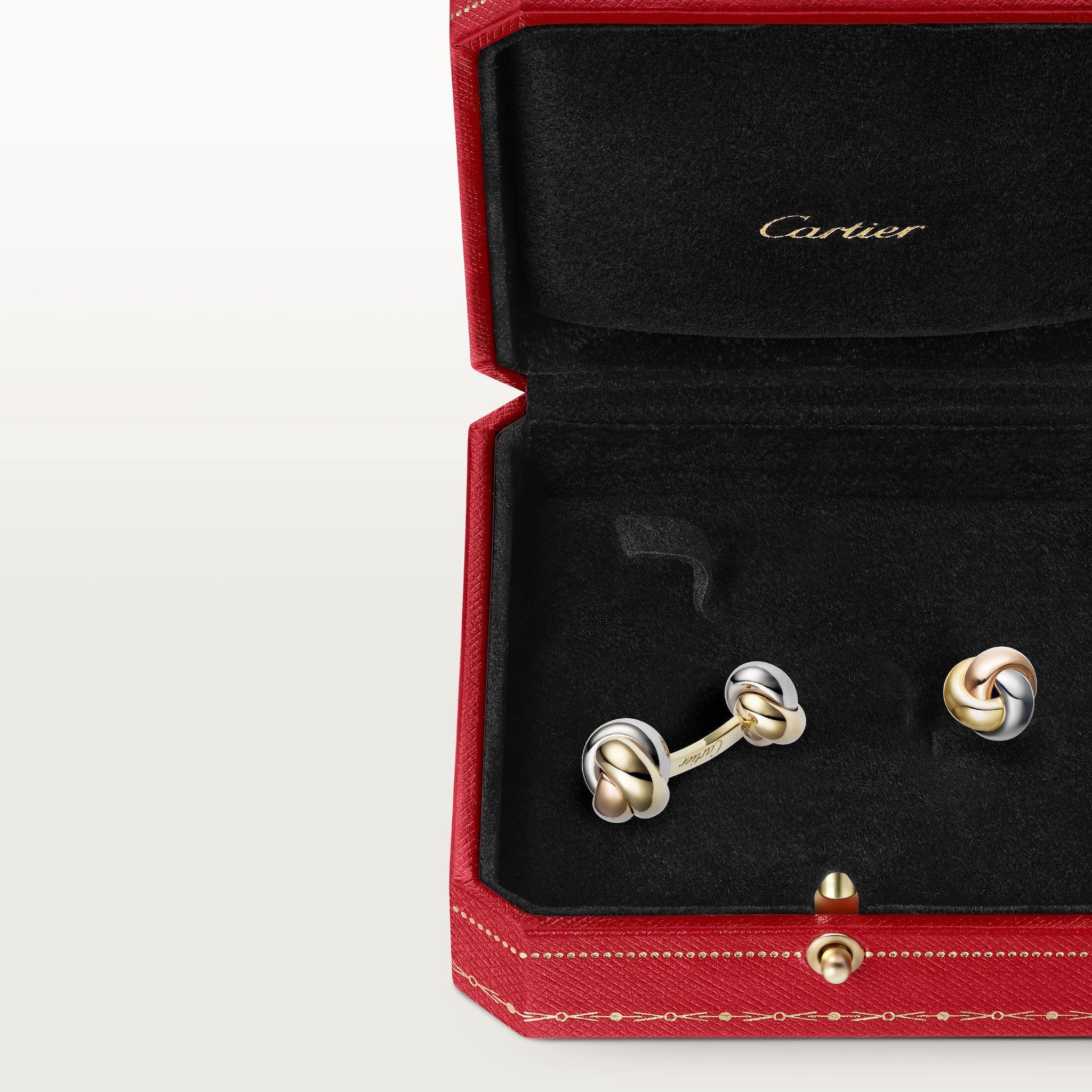 CRT1220731 - Trinity cufflinks - Yellow, pink and white gold - Cartier