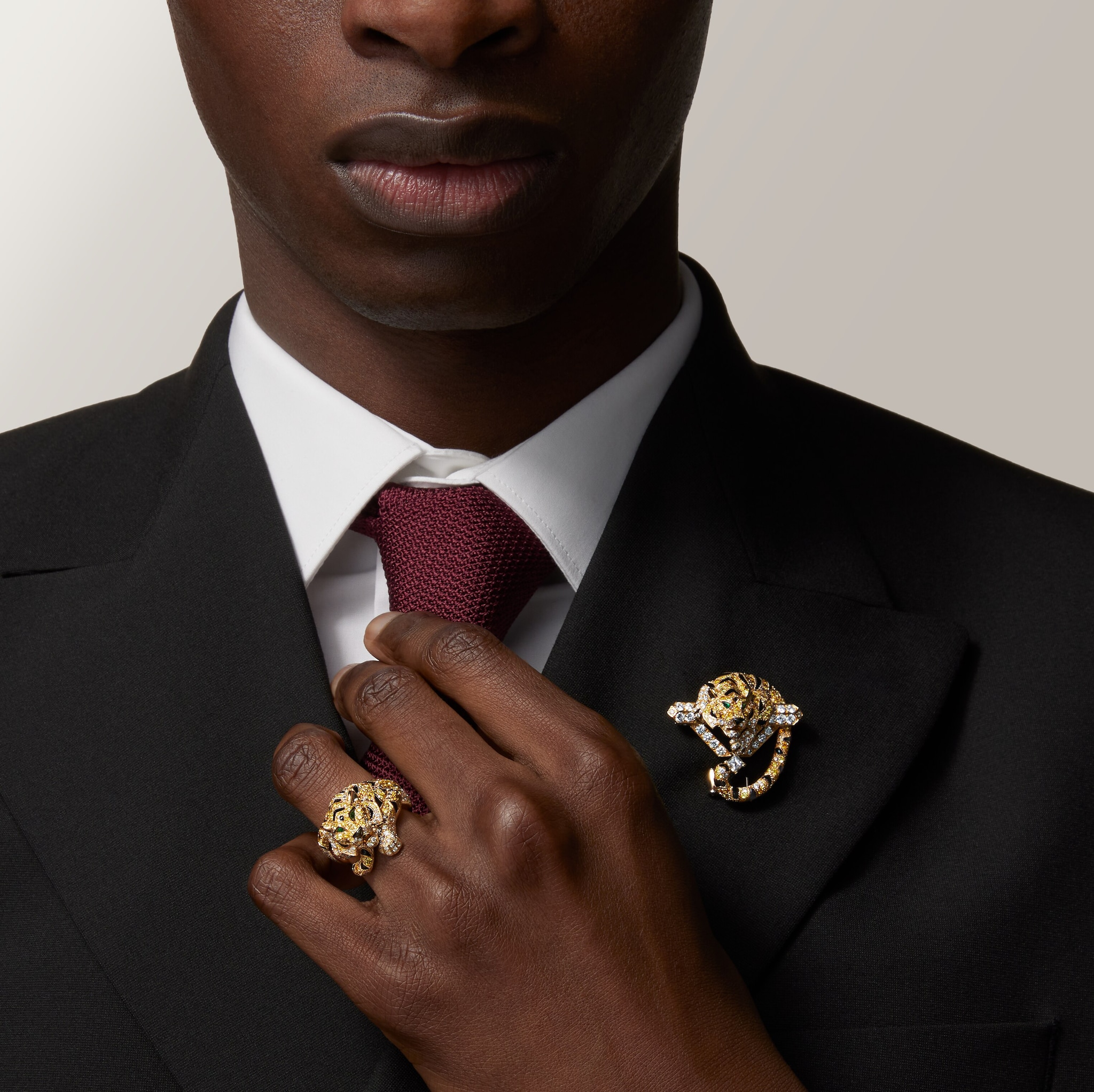 Faune et Flore de Cartier brooch, yellow, orange and brown diamonds, paved