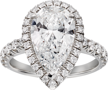 Cartier Destinée solitaire, pear-shaped diamond, paved  Cartier Destinée solitaire, pear-shaped diamond, paved