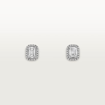 Cartier Destinée stud earrings, 2 emerald-cut diamonds, paved Cartier Destinée stud earrings, 2 emerald-cut diamonds, paved
