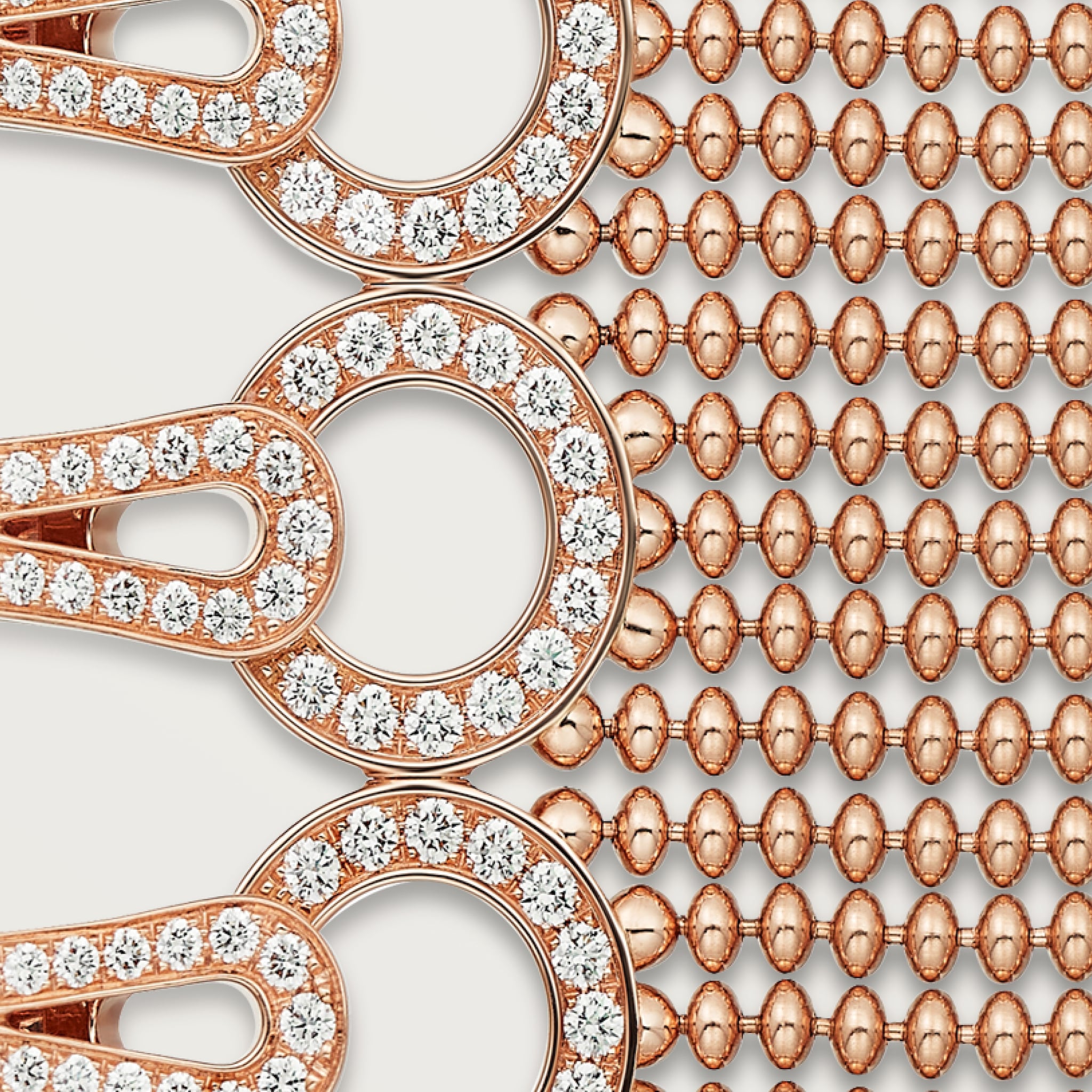 Agrafe bracelet, medium model, half-paved