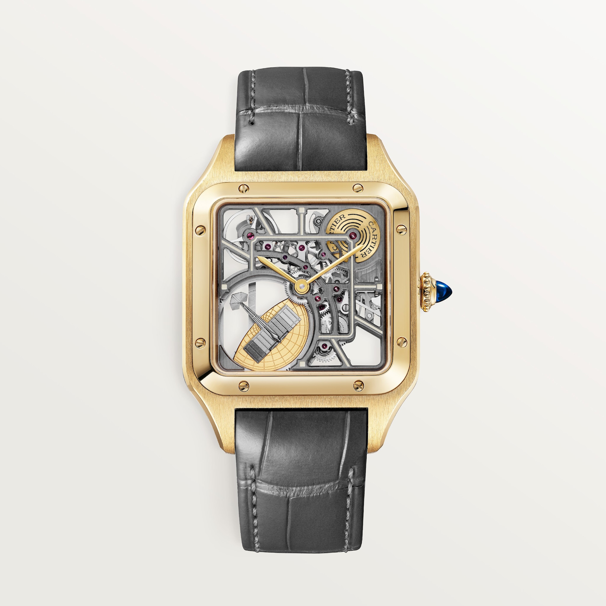 Santos-Dumont skeleton watch equipped with a micro-rotor