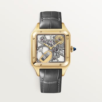 Santos-Dumont skeleton watch equipped with a micro-rotor Santos-Dumont skeleton watch equipped with a micro-rotor