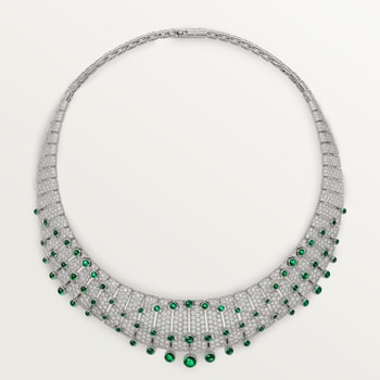 Le Voyage Recommencé necklace, emerald, paved  Le Voyage Recommencé necklace, emerald, paved