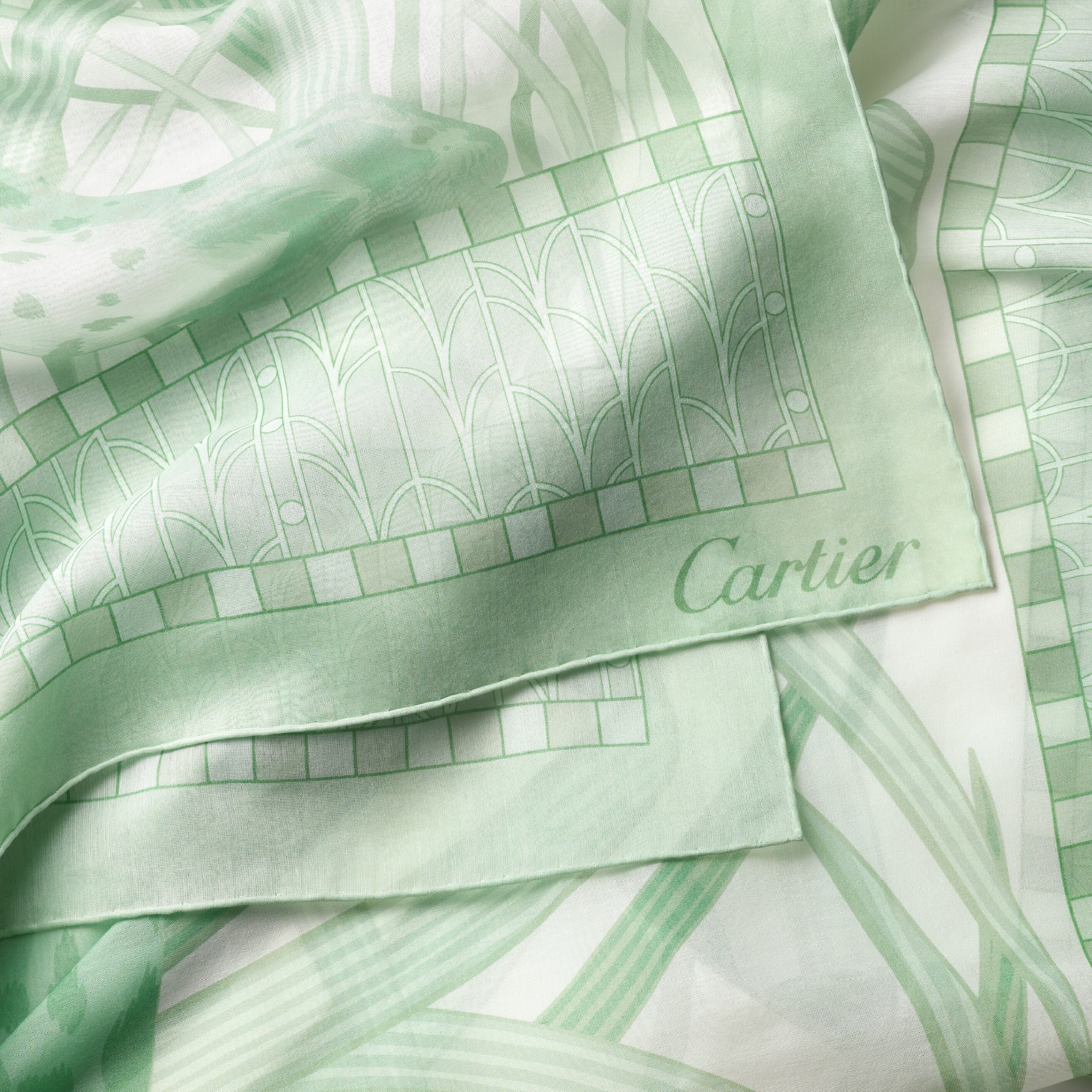 Rectangular scarf, Panther in the Jungle