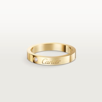 C de Cartier wedding band, 3 mm width, 1 diamond C de Cartier wedding band, 3 mm width, 1 diamond