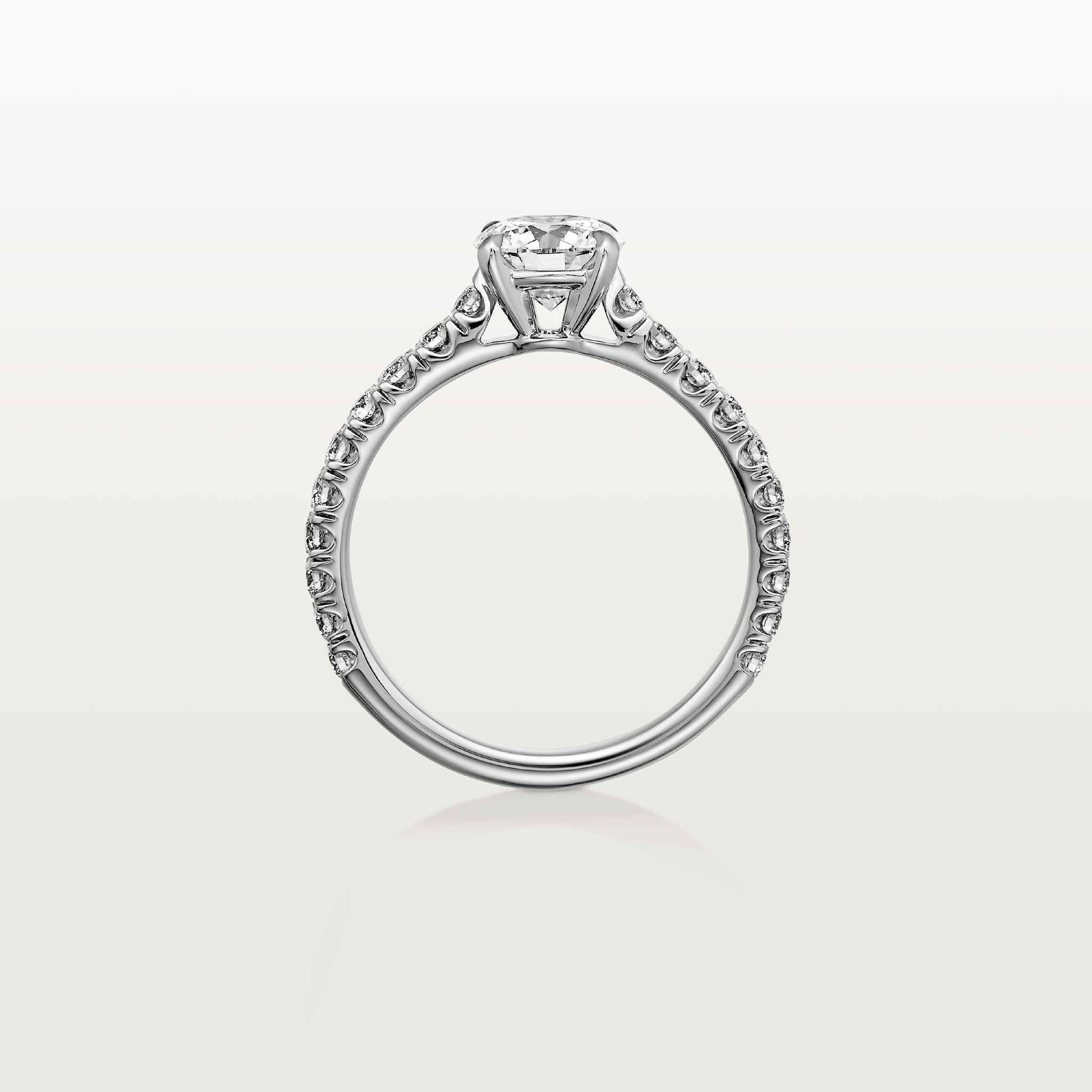 Solitaire 1895, diamant taille brillant, pav&eacute; 