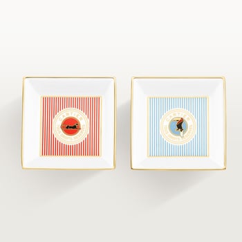 Set of two Cartier Characters trinket trays, small model Set of two Cartier Characters trinket trays, small model