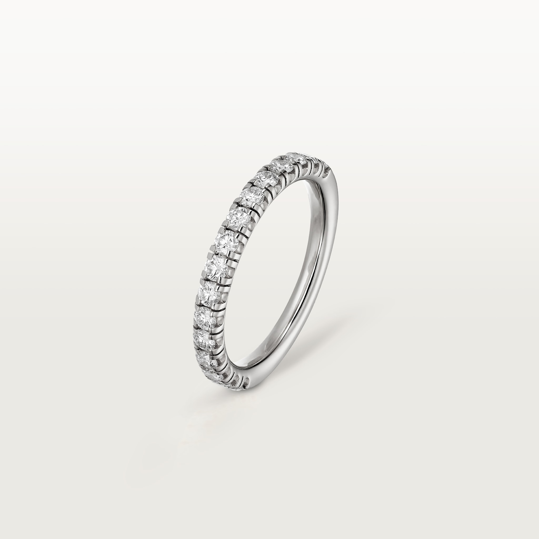 Etincelle de Cartier wedding band, 2 mm width, semi-paved, image 2