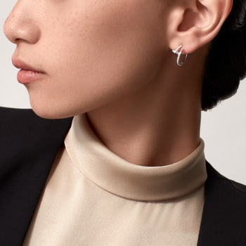 Juste un Clou hoop earrings, small model, paved Juste un Clou hoop earrings, small model, paved