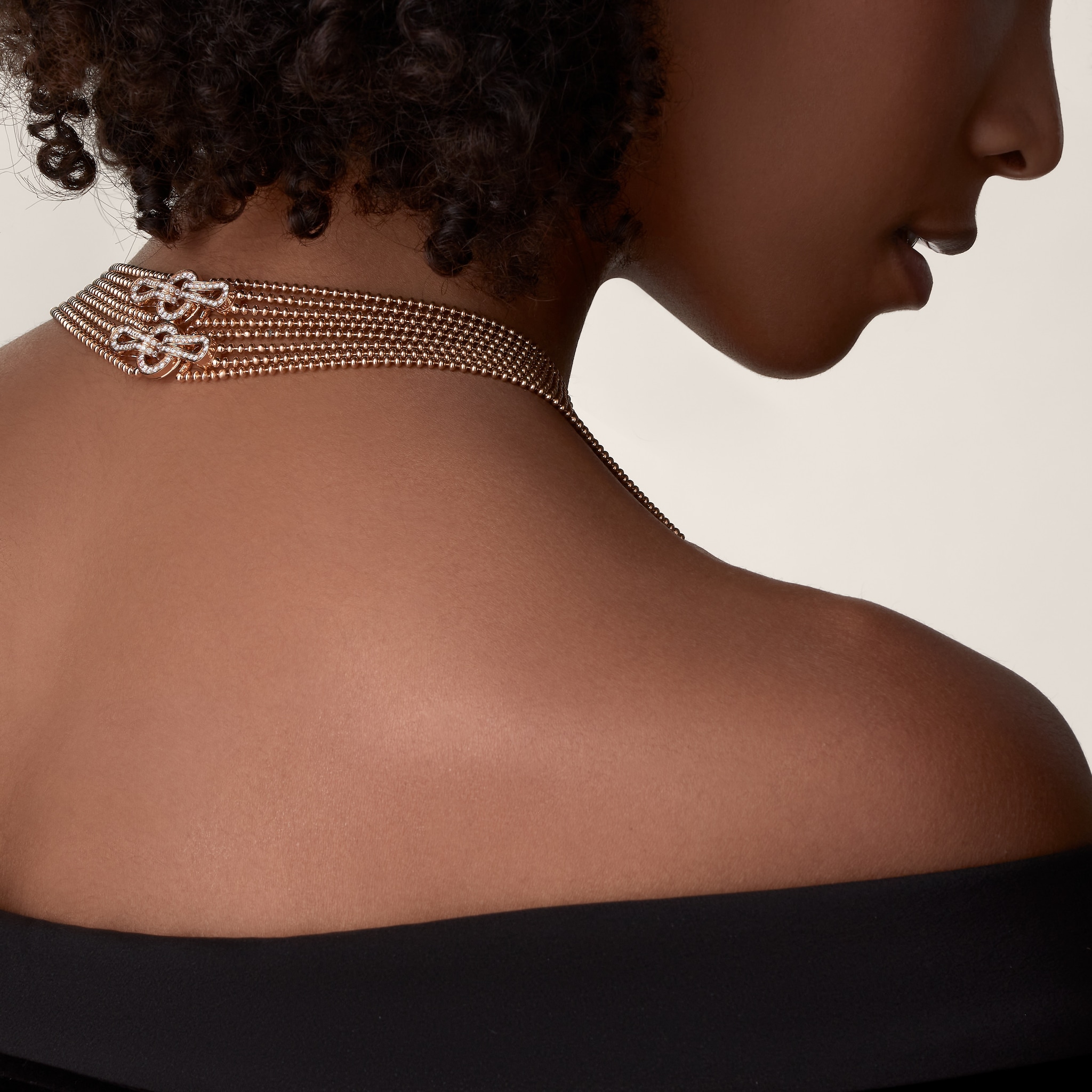 Sautoir Agrafe, semi-pav&eacute;