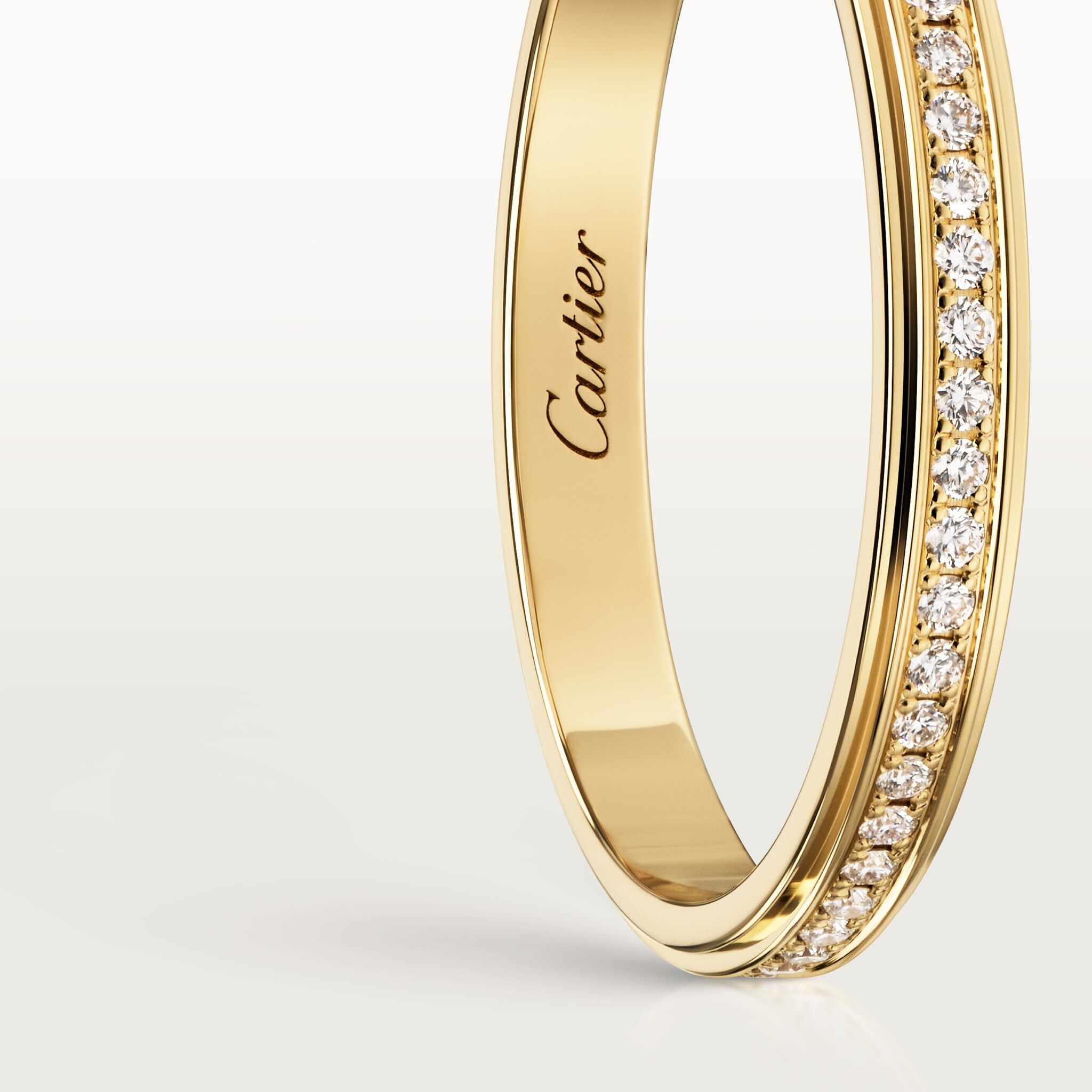 Cartier d'Amour wedding ring, 2.3 mm width, paved, image 5