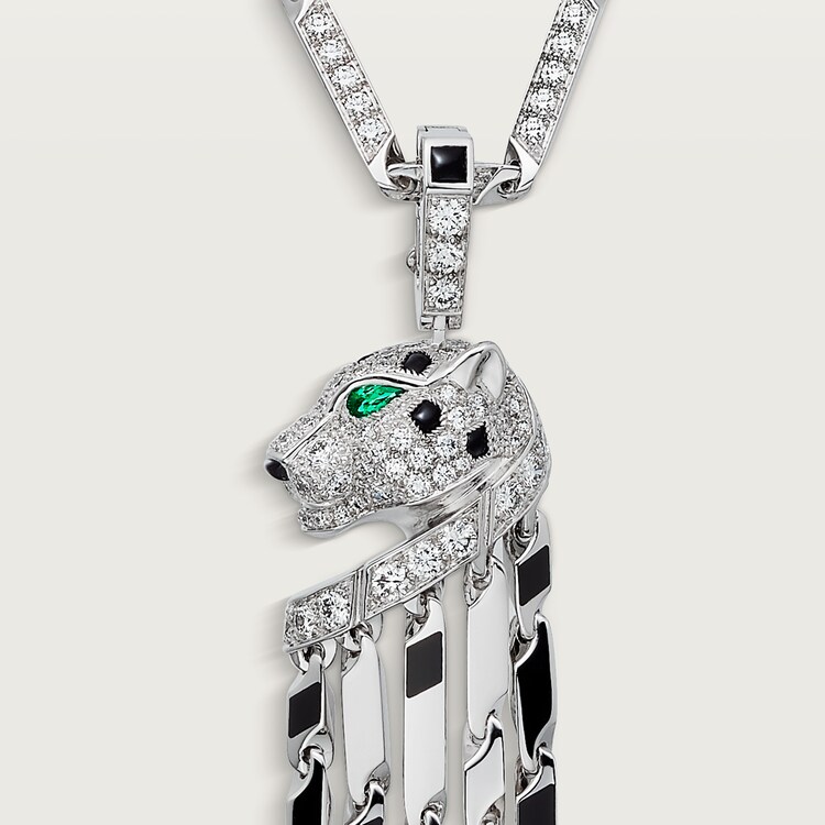 Cartier diamond 2025 panther necklace
