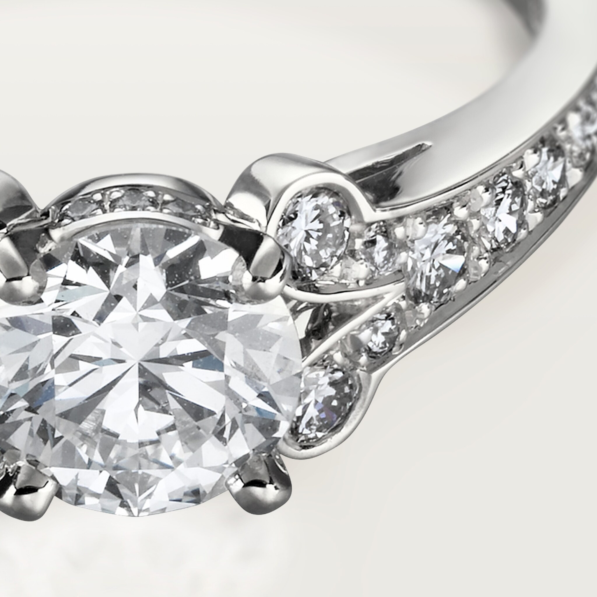 Ballerine solitaire, brilliant-cut diamond, paved , image 11