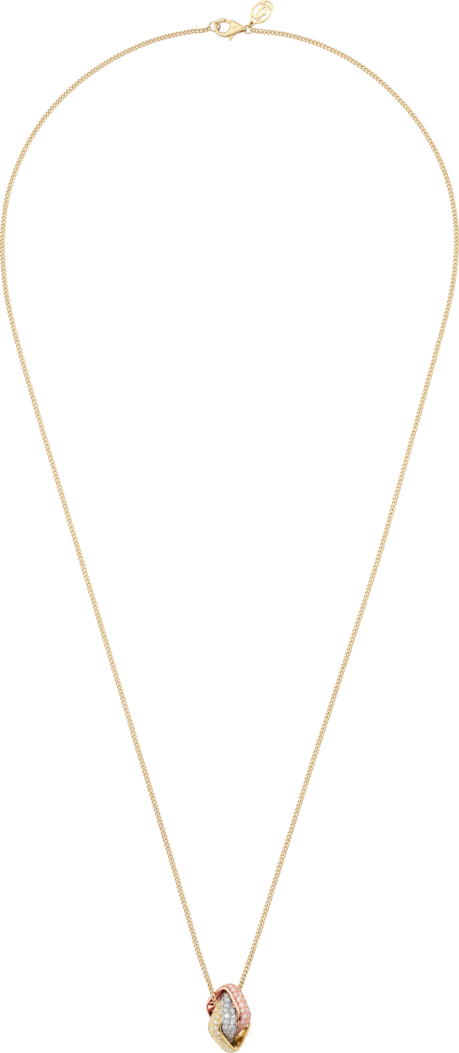 Trinity cushion pendant, paved