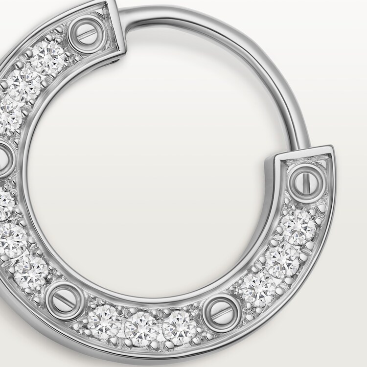 アクセサリー Cartier LOVE SINGLE HOOP EARRING CRB8301424 - LOVE single earring - White gold, diamond - Cartier