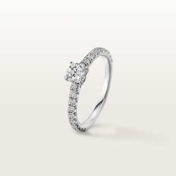 1895 solitaire, brilliant-cut diamond, paved  1895 solitaire, brilliant-cut diamond, paved