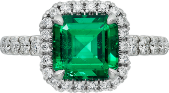 Cartier Destinée solitaire, emerald-cut emerald, paved  Cartier Destinée solitaire, emerald-cut emerald, paved