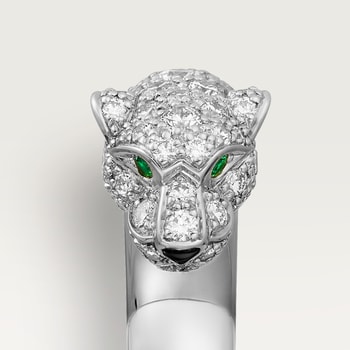Panthère de Cartier ring, small model, half-paved Panthère de Cartier ring, small model, half-paved