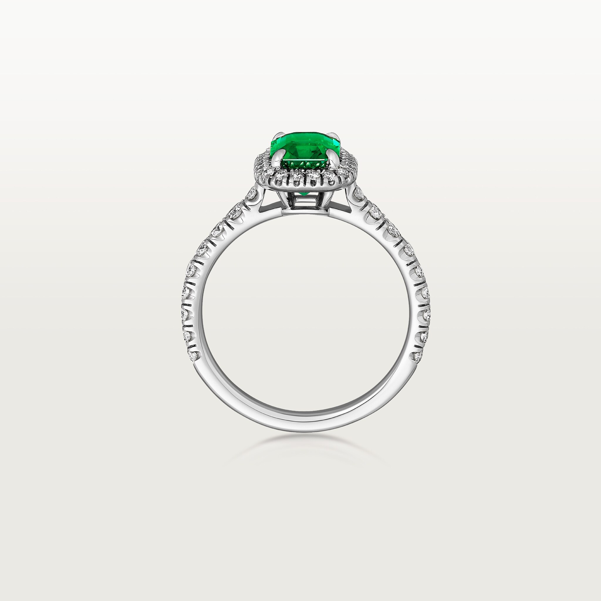 Cartier Destin&eacute;e solitaire, emerald-cut emerald, paved , image 4