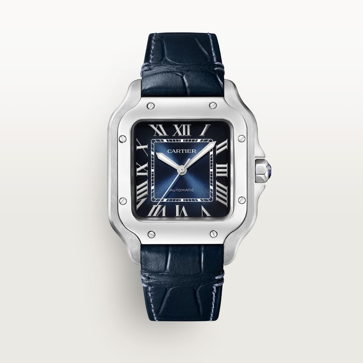 Cartier santos de cartier blue dial discount