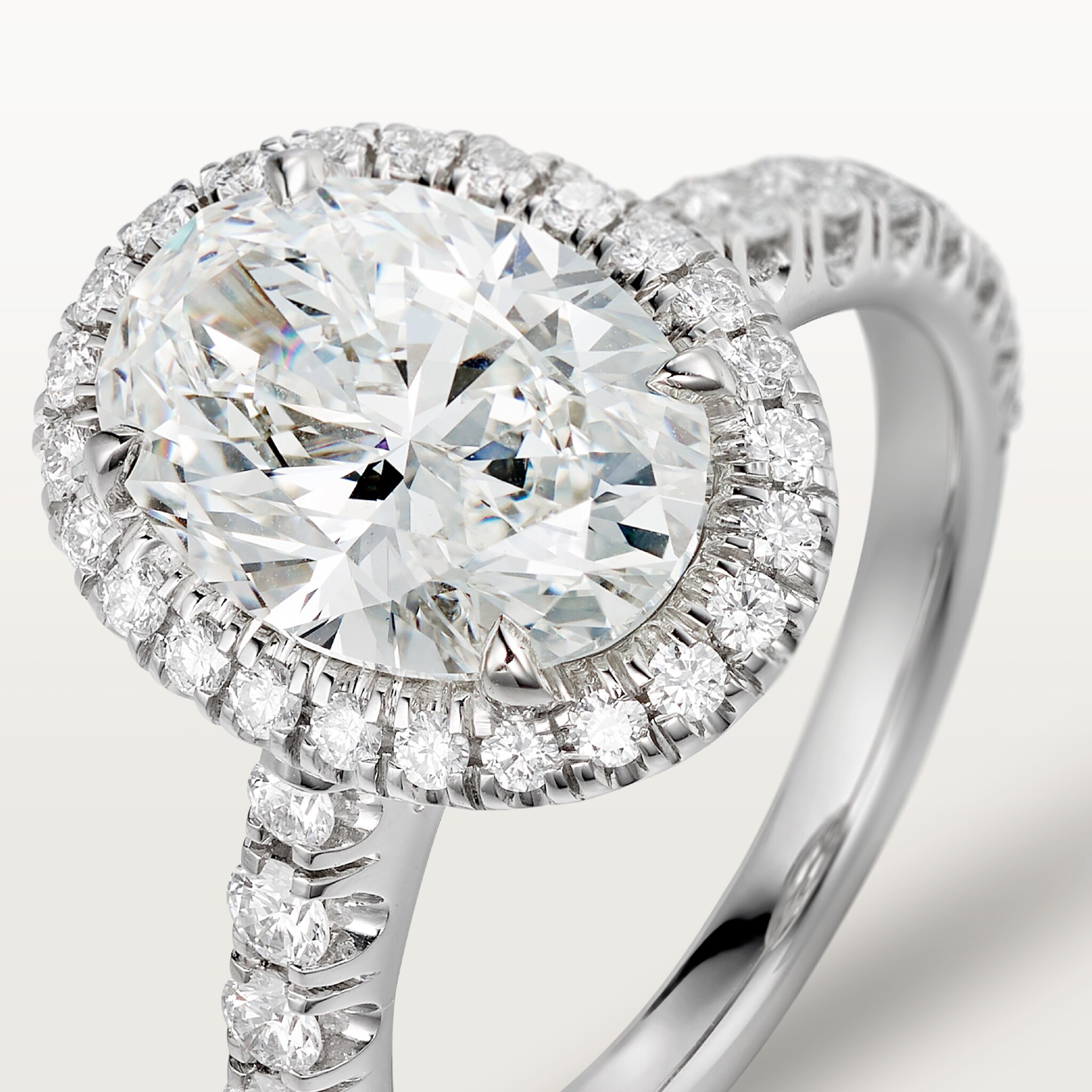 Cartier Destin&eacute;e solitaire, oval-cut diamond, paved , image 5