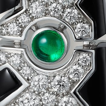 Panthère de Cartier earrings, emeralds, paved Panthère de Cartier earrings, emeralds, paved
