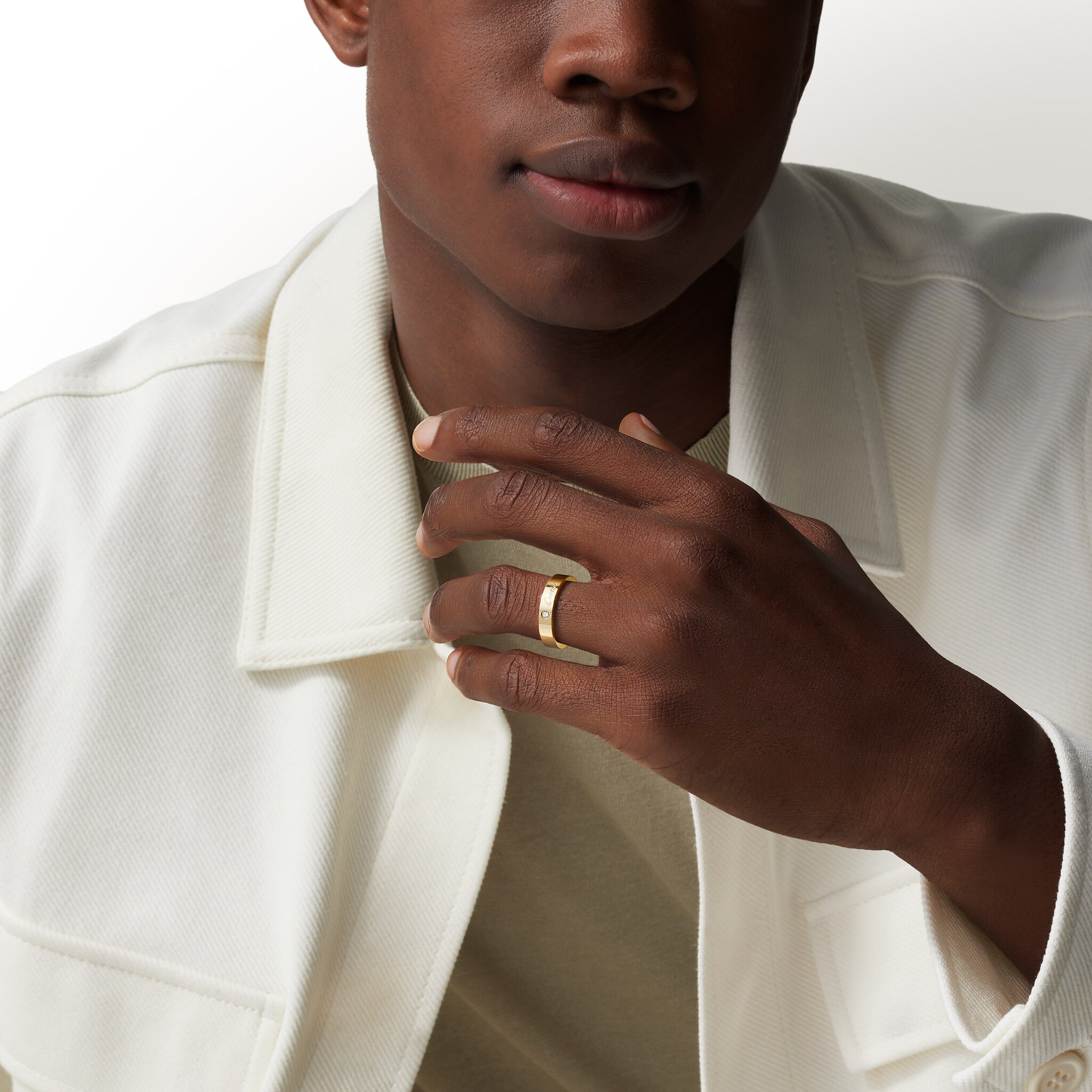 C de Cartier wedding ring, 4 mm width, 1 diamond