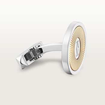 Double C de Cartier logo cufflinks with gold and silver Sunray motif Double C de Cartier logo cufflinks with gold and silver Sunray motif