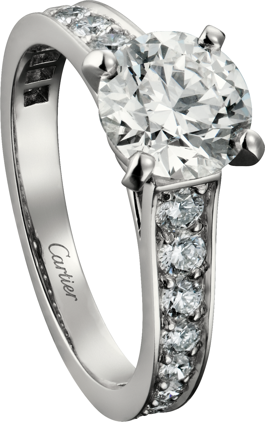 1895 solitaire, brilliant-cut diamond, paved 