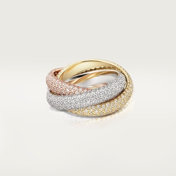 Trinity Tri Color Gold Three Band Rings Cartier