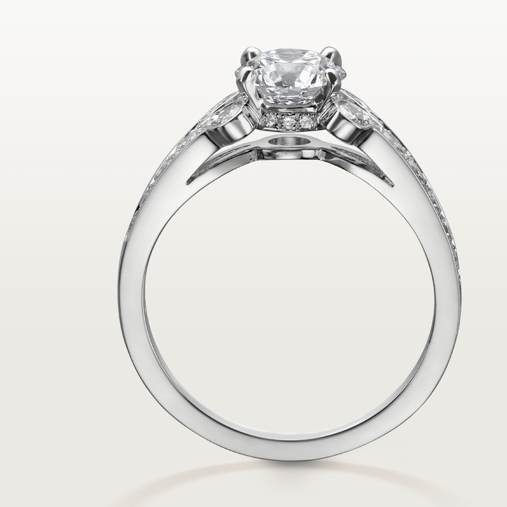 Ballerine solitaire, brilliant-cut diamond, paved , image 13