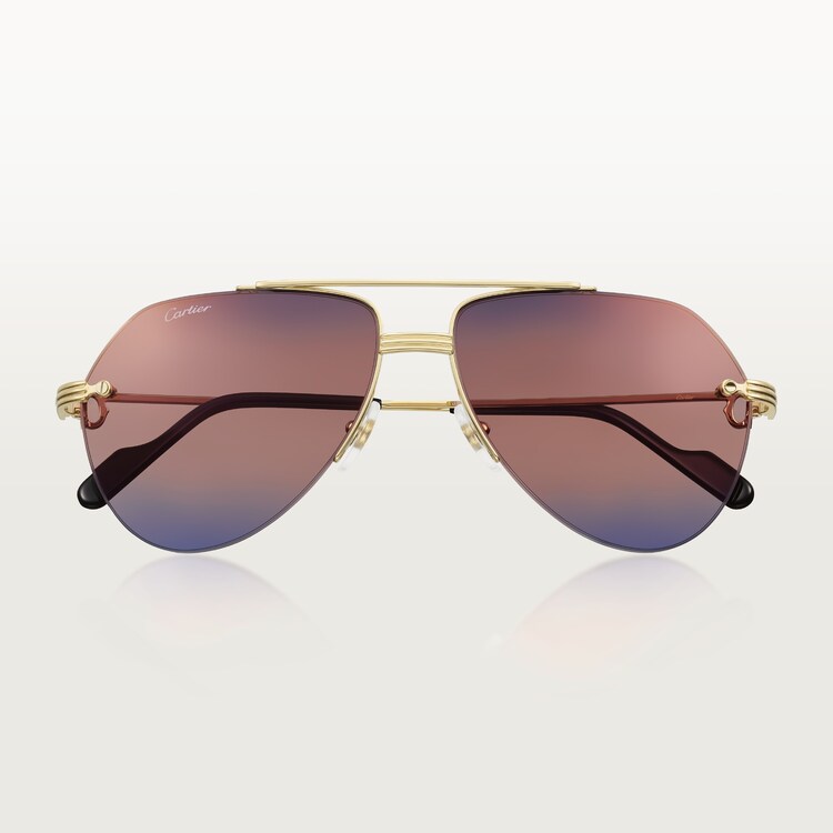 Cartier Premiere 24K Gold Plated Pilot Sunglasses 60mm