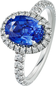 Cartier Destinée solitaire, oval-cut sapphire, paved  Cartier Destinée solitaire, oval-cut sapphire, paved