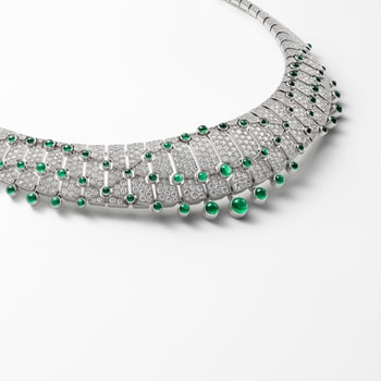 Le Voyage Recommencé necklace, emerald, paved  Le Voyage Recommencé necklace, emerald, paved