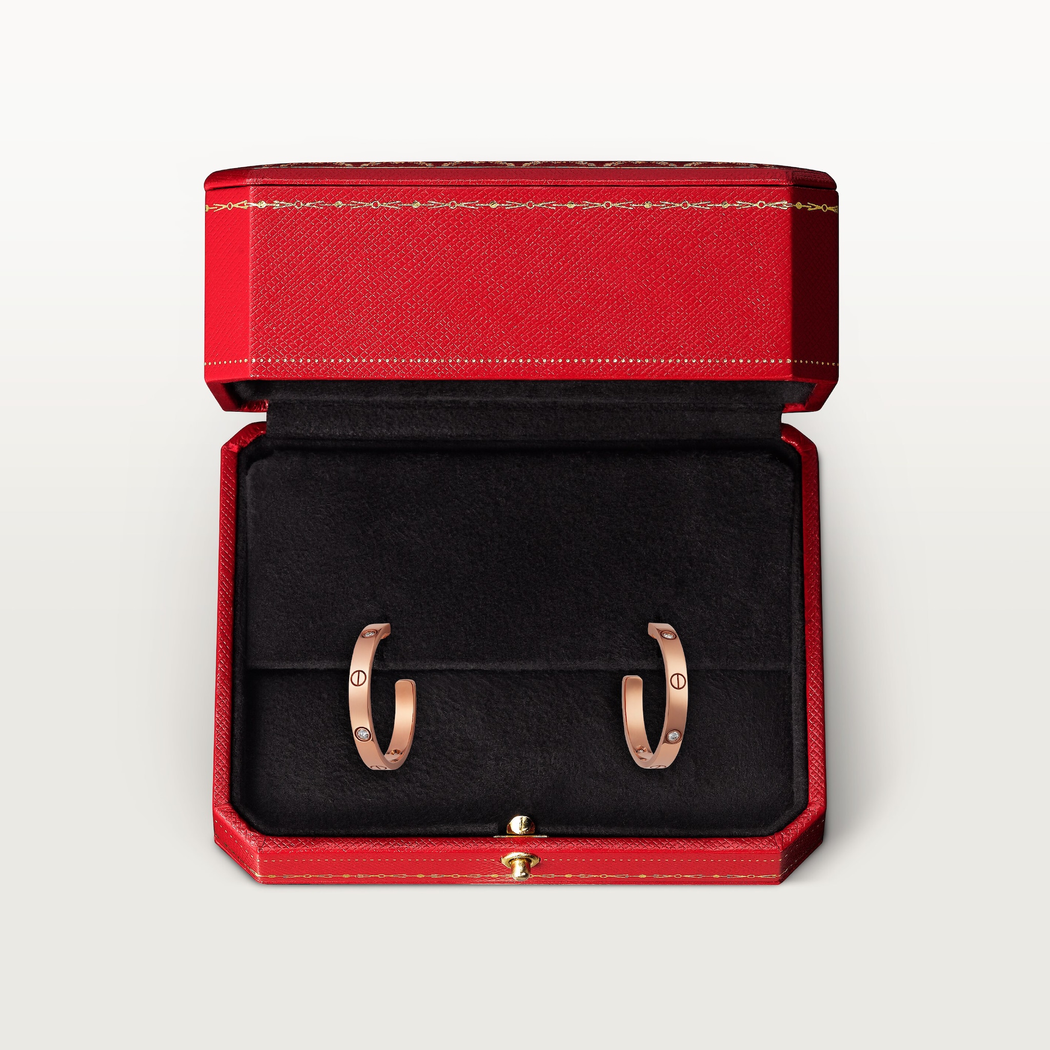 #LOVE# hoop earrings, medium model, 6 diamonds, image 7