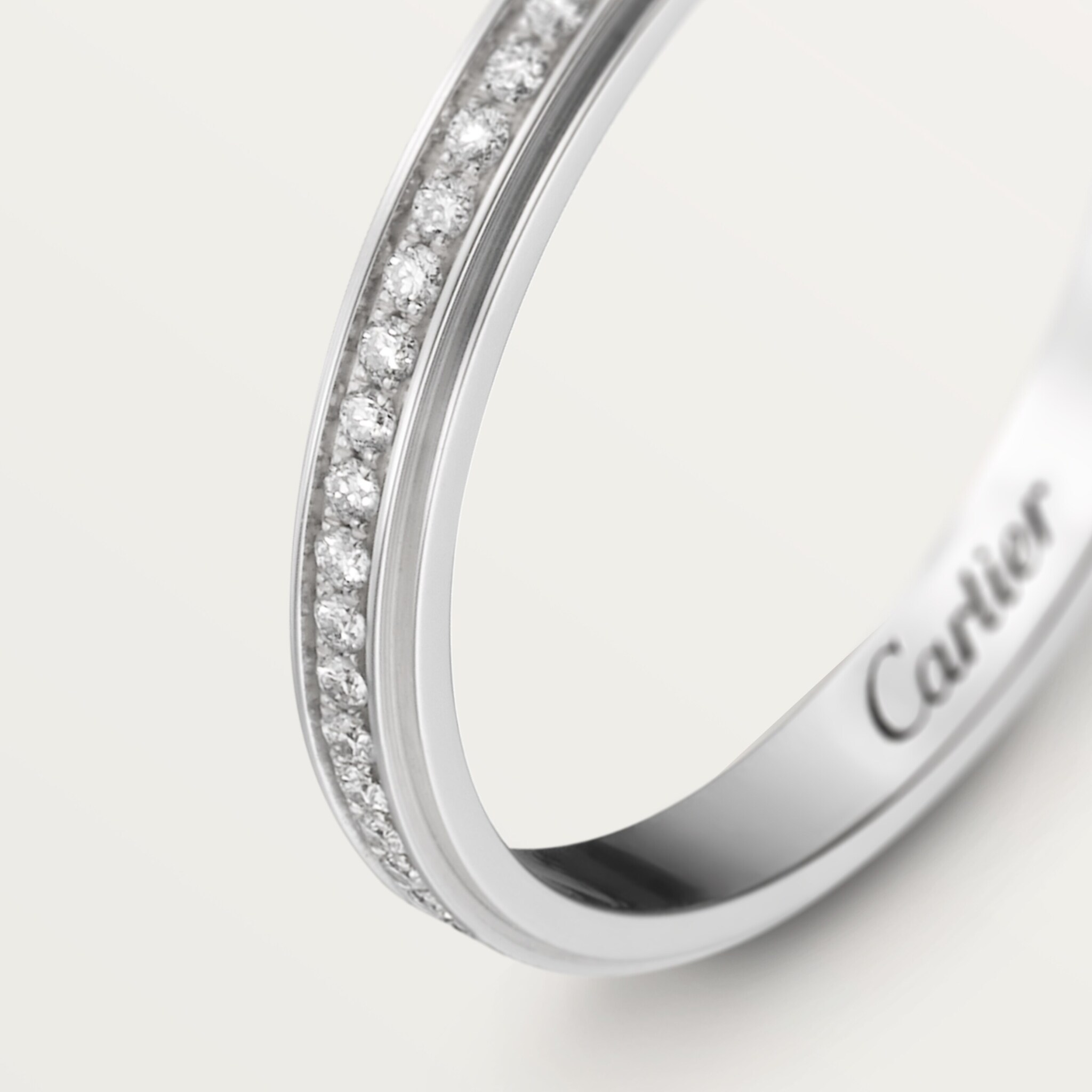 Cartier d'Amour wedding ring, 2.3 mm width, paved, image 4