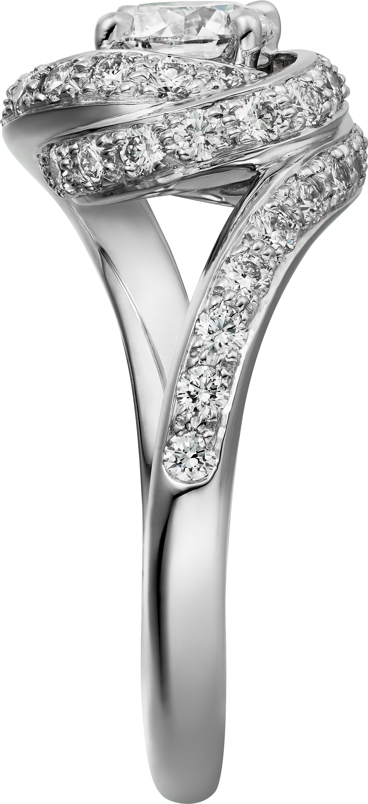 Trinity Ruban solitaire, brilliant-cut diamond, paved , image 5