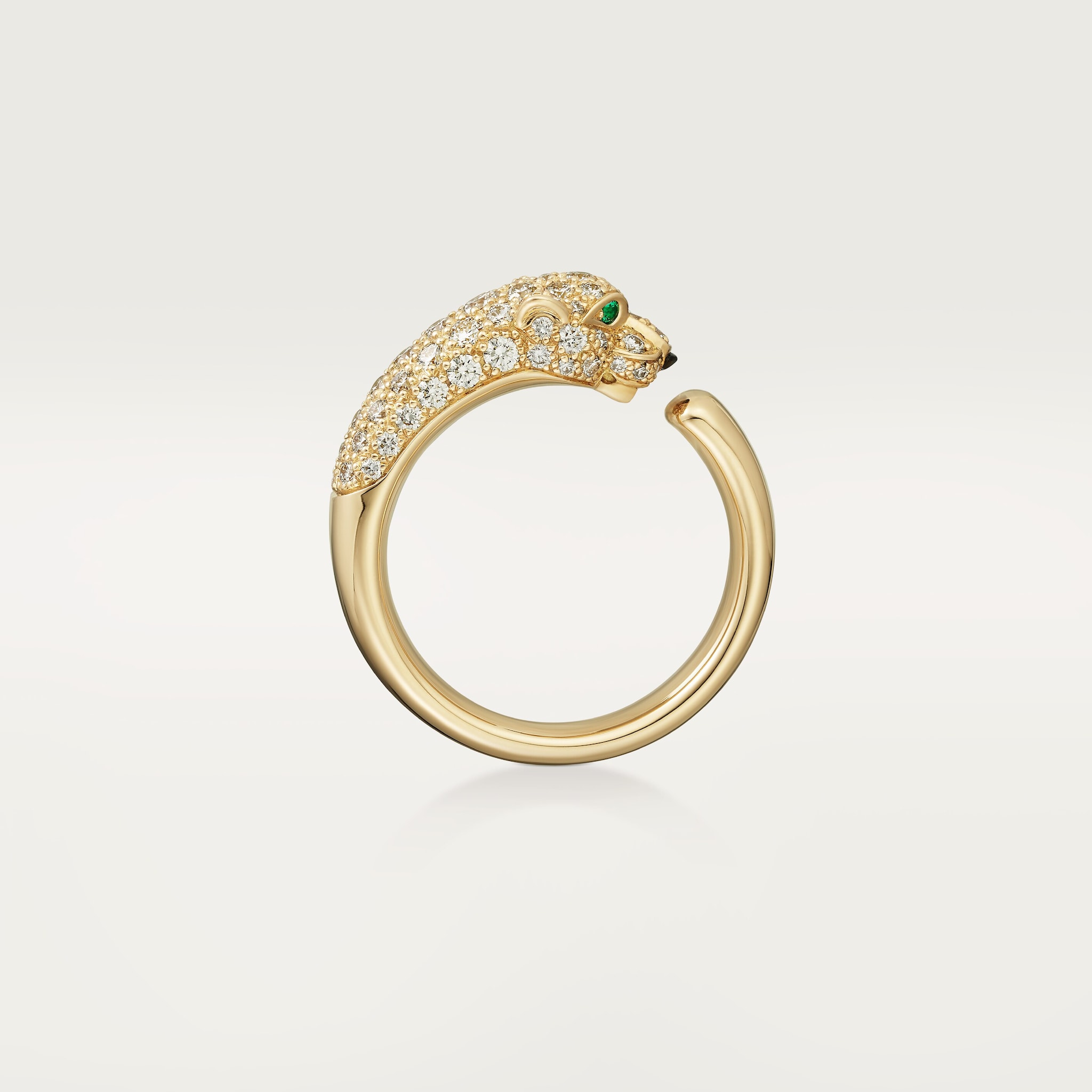 Panth&egrave;re de Cartier ring, small model, half-paved