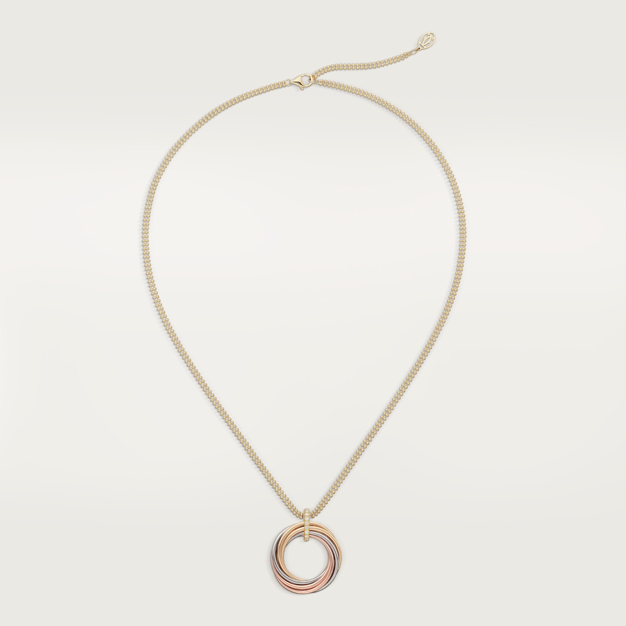 Trinity pendant, seven rows, diamonds