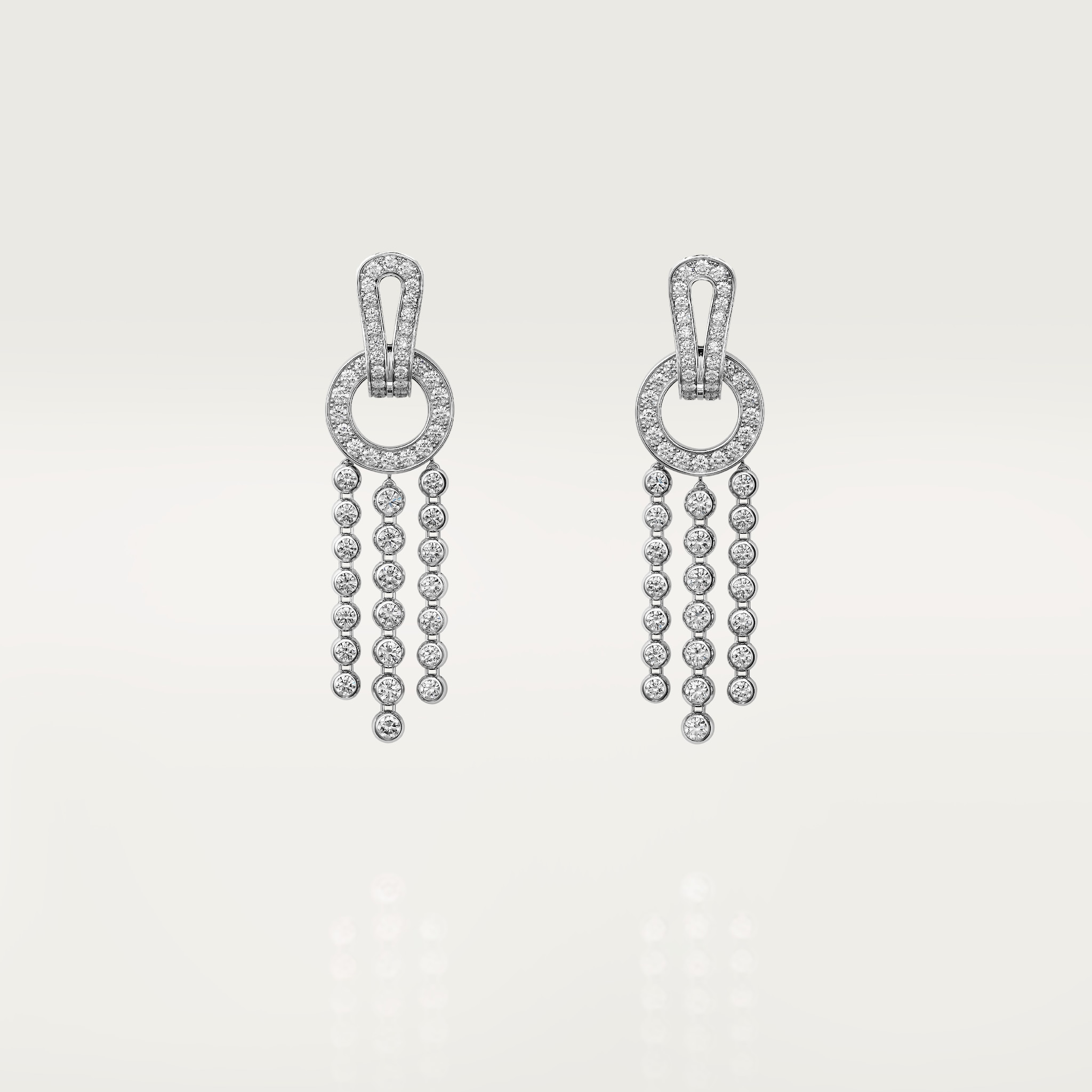 Agrafe earrings, brilliant-cut diamonds, paved